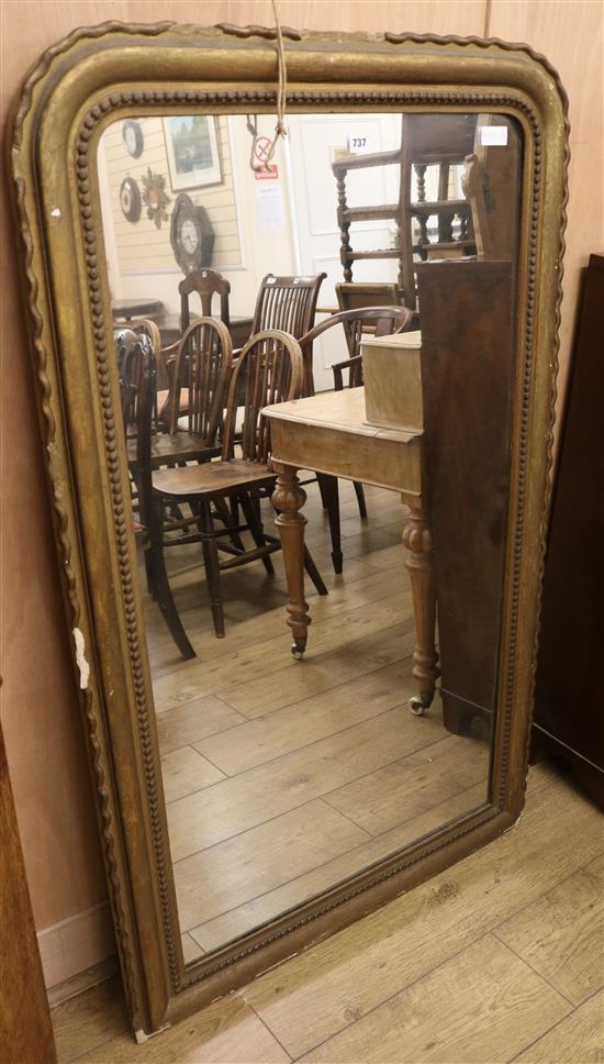 A gilt frame mirror, H.140cm